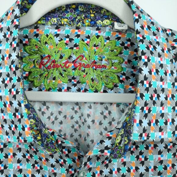 Robert Graham 3XL Aztec Geometric RARE Long Sleeve Button Up Shirt Contrast Cuff - Picture 5 of 8